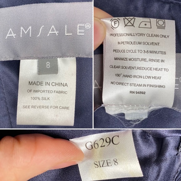 SOLD-Amsale Blue Bridesmaids Dress; Size 8; Style G629C - Picture 9 of 15